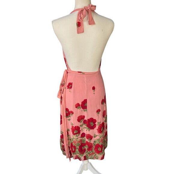 Reformation Johnson Floral Halter Wrap Dress Pink Size XS - Picture 3 of 9